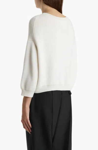 Khaite Margaux Cashmere Crewneck Sweater In White