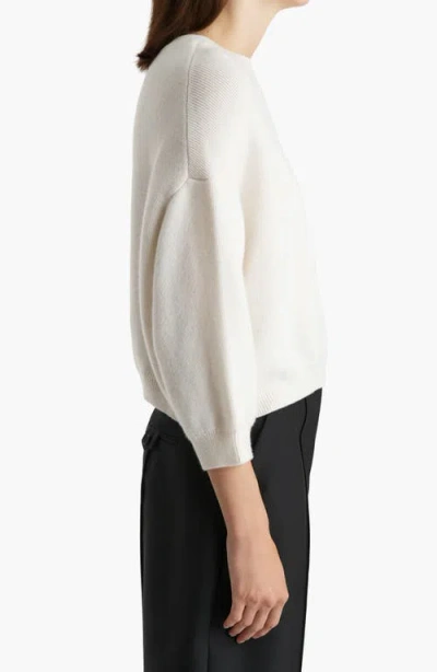 Khaite Margaux Cashmere Crewneck Sweater In White