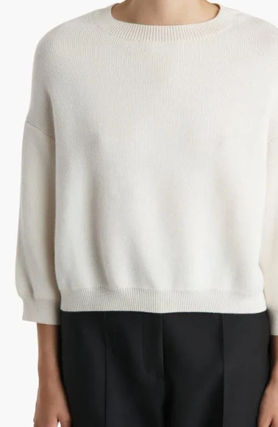 Khaite Margaux Cashmere Crewneck Sweater In White