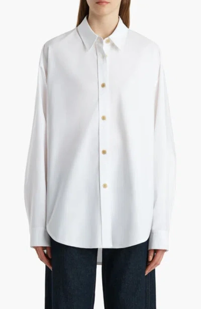 Khaite Organic Cotton Poplin Button-up Shirt In White