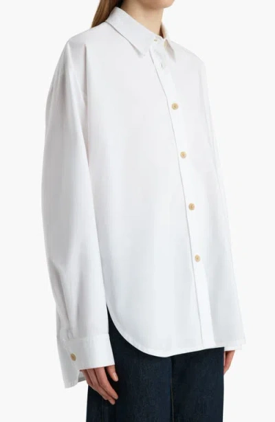 Khaite Organic Cotton Poplin Button-up Shirt In White