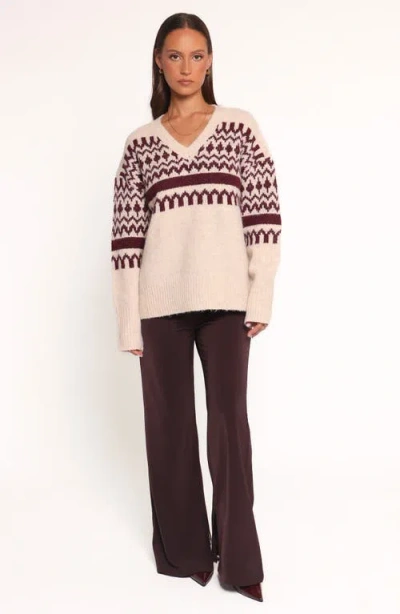 Petal And Pup Petal & Pup Astrid Fair Isle Sweater In Brown