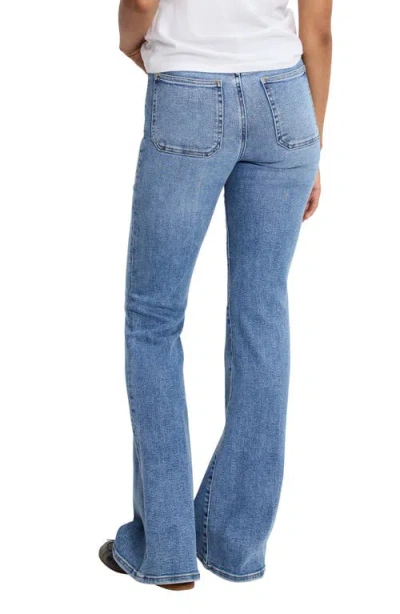 Good American Good Legs Patch Pocket High Waist Flare Jeans In Blue