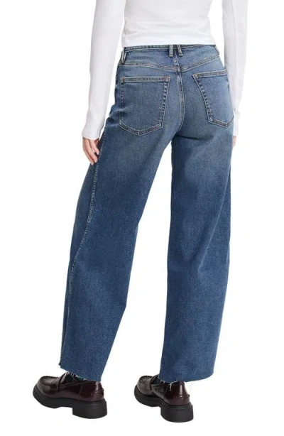 Good American Good Skate Ankle Wide Leg Jeans In Blue