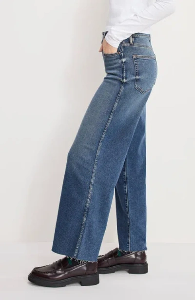 Good American Good Skate Ankle Wide Leg Jeans In Blue