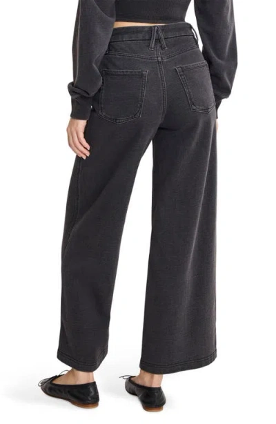 Good American Jeanius Good Skate High Waist Crop Wide Leg Jeans In Black