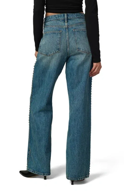 Joe's Jeans The Harlowe Studded High Waist Wide Leg Jeans In Yellow