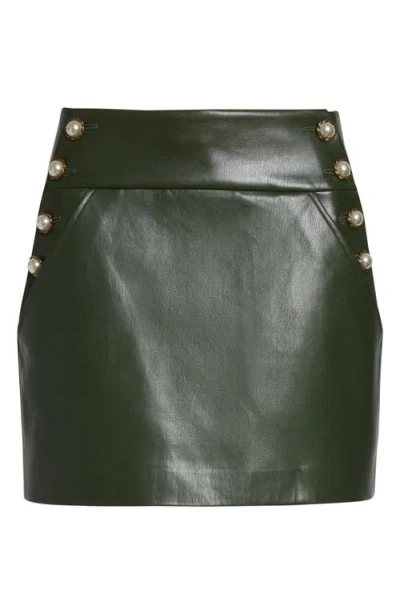 Alice And Olivia Alice + Olivia Donald Faux Leather Miniskirt In Green