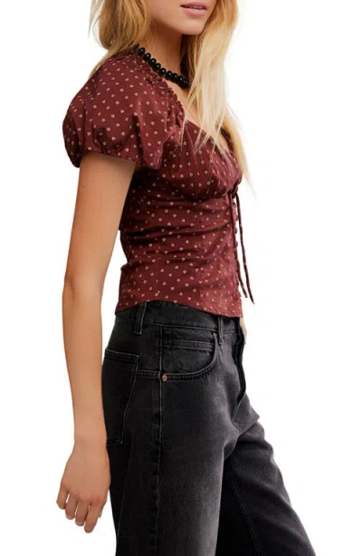 Free People Summer Floral Print Shirt In Brown