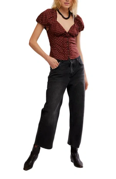 Free People Summer Floral Print Shirt In Brown