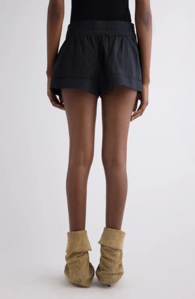 Isabel Marant Cybila Cotton Pintuck Shorts In Black