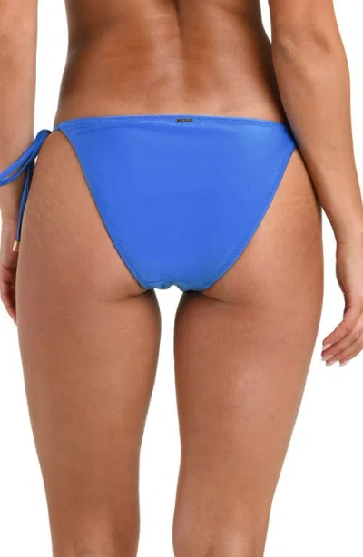 L'agence Britt Shimmer String Bikini Bottoms In Blue