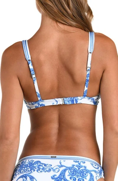 L'agence Lexie Baroque Bikini Top In Blue