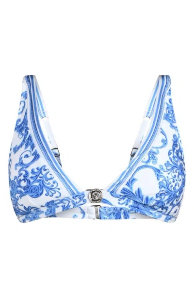 L'agence Lexie Baroque Bikini Top In Blue