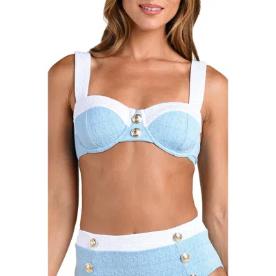 L'agence Alexandria Colorblock Bikini Top In Blue