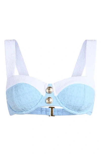 L'agence Alexandria Colorblock Bikini Top In Blue