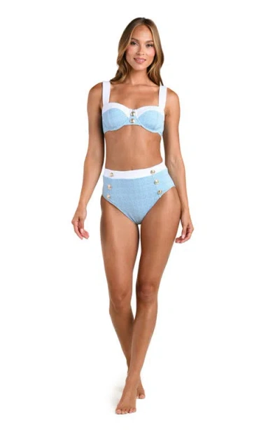 L'agence Alexandria Colorblock Bikini Top In Blue