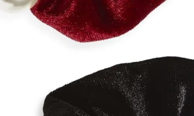 Tasha Assorted 2-pack Velvet Scrunchies With Faux Pearl In Red