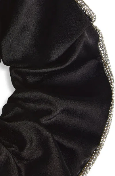 Tasha Crystal Embellished Velvet Scrunchie In Black