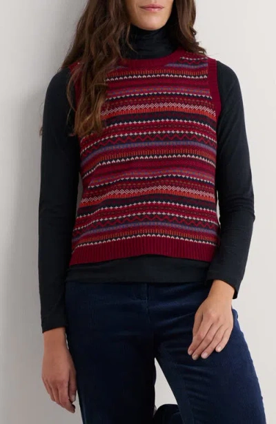 Seasalt Cornwall Percella Cove Merino Wool Blend Sweater Vest In Multi