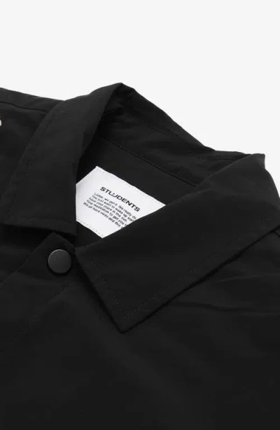 Students Cascade Canvas Coach's Jacket In Black