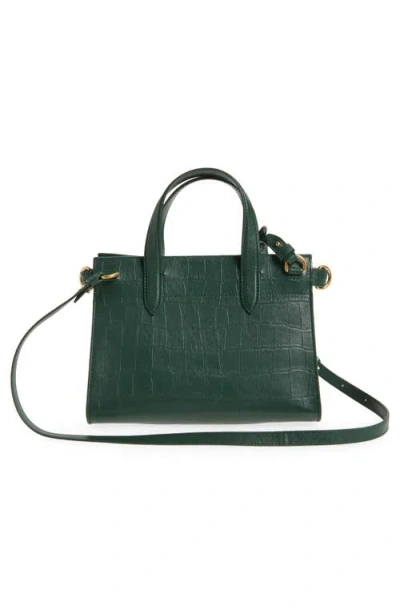 Burberry Mini Cotswolds Croc Embossed Leather Tote In Green