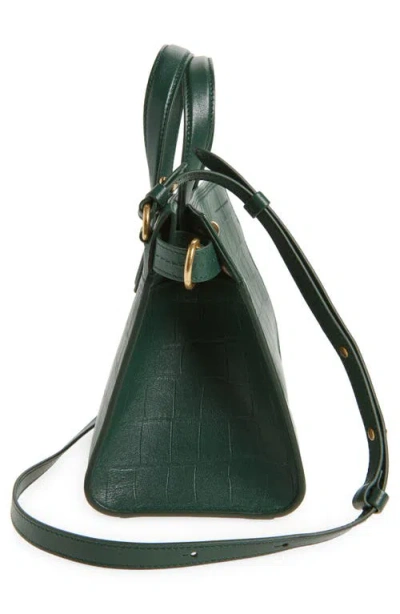 Burberry Mini Cotswolds Croc Embossed Leather Tote In Green