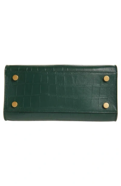 Burberry Mini Cotswolds Croc Embossed Leather Tote In Green