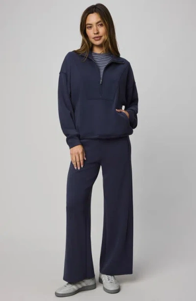 Splendid Scubasoft Wide Leg Drawstring Pants In Blue