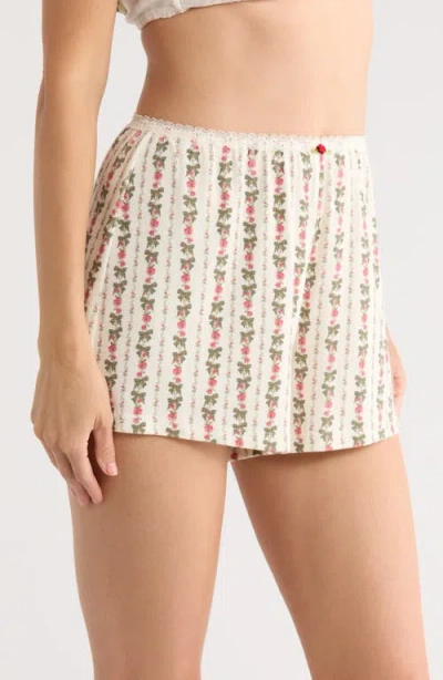 Kilo Brava Print Pajama Shorts In Neutral