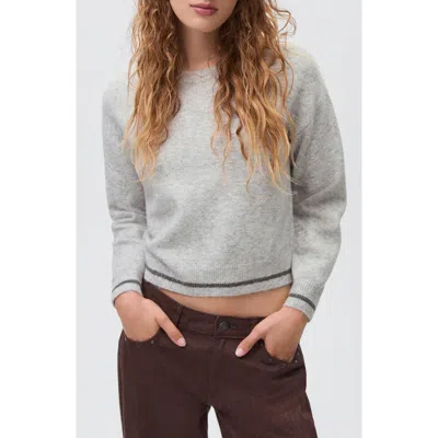 Mango Teen Lightning Bolt Crop Sweater In Gray