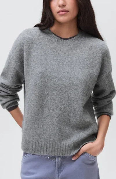Mango Teen Crewneck Sweater In Gray