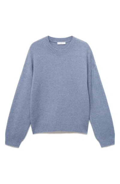 Mango Teen Crewneck Sweater In Blue