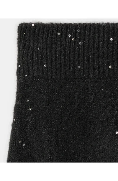 Mango Teen Sequin Knit Skirt In Black