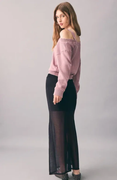 Mango Teen Semisheer Knit Maxi Skirt In Black