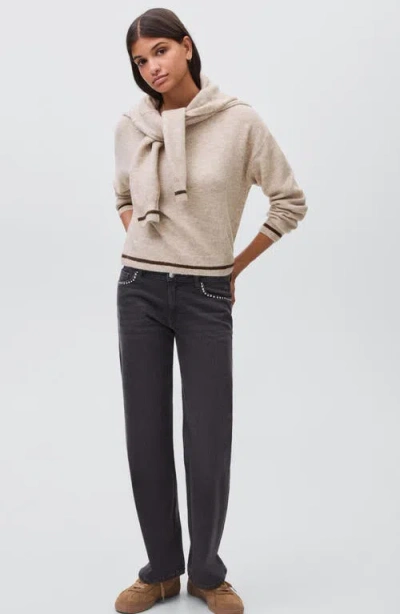 Mango Teen Tiger Stripe Sweater In Neutral