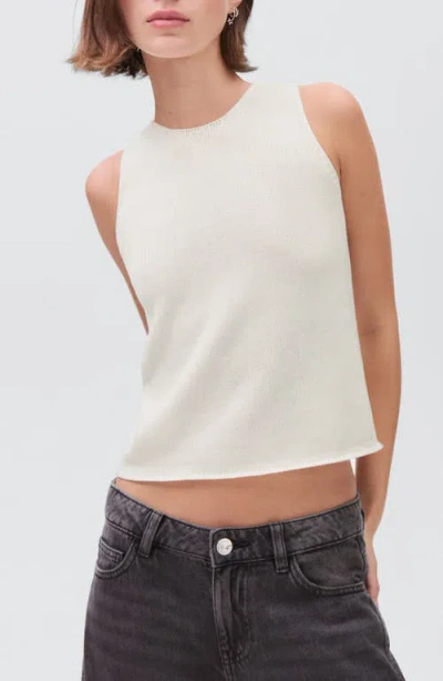 Mango Teen Lace-up Sleeveless Knit Top In White