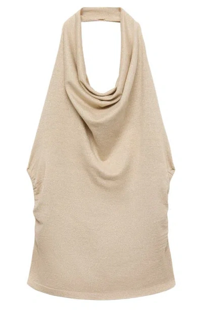 Mango Teen Sleeveless Halter Top In Gold