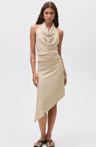 Mango Teen Sleeveless Halter Top In Gold