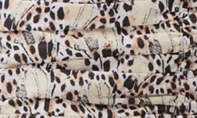 Mango Teen Printed Ruched Cotton Minidress In Nude