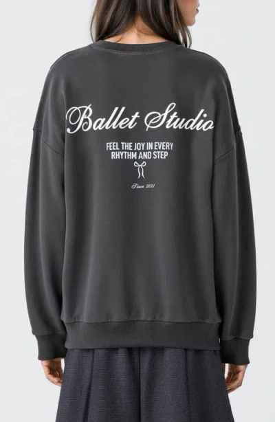 Mango Teen Ballet Studio Embroidered Graphic Sweatshirt In Black