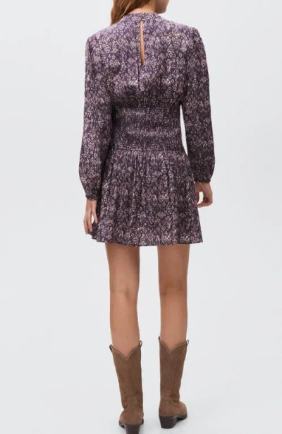 Mango Teen Flowy Long Sleeve Minidress In Purple