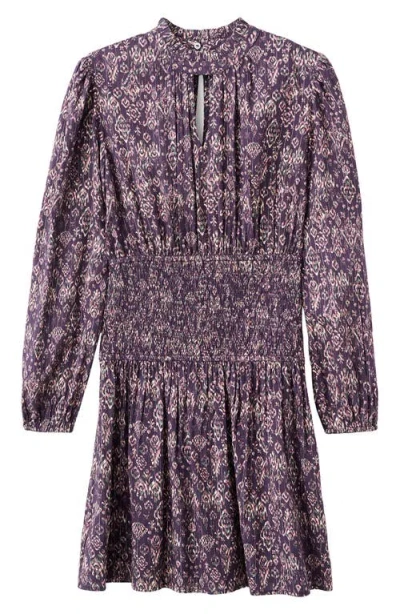 Mango Teen Flowy Long Sleeve Minidress In Purple