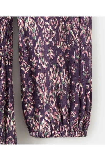 Mango Teen Flowy Long Sleeve Minidress In Purple