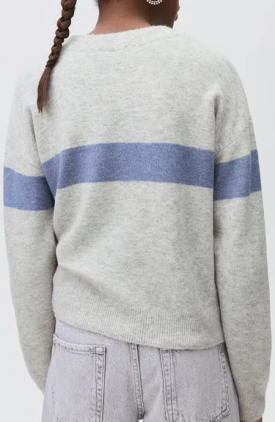 Mango Teen Nyc Intarsia Stripe Sweater In Gray