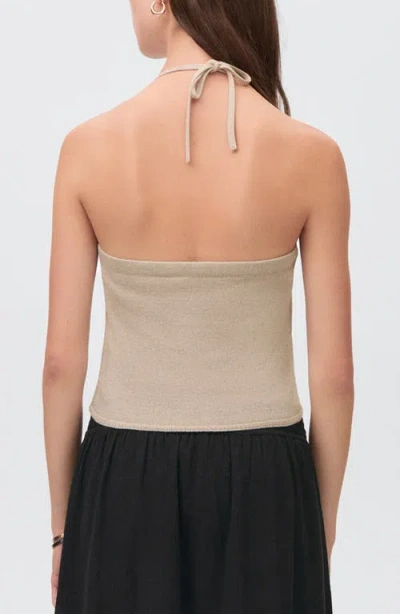Mango Teen Knit Halter Top In Neutral