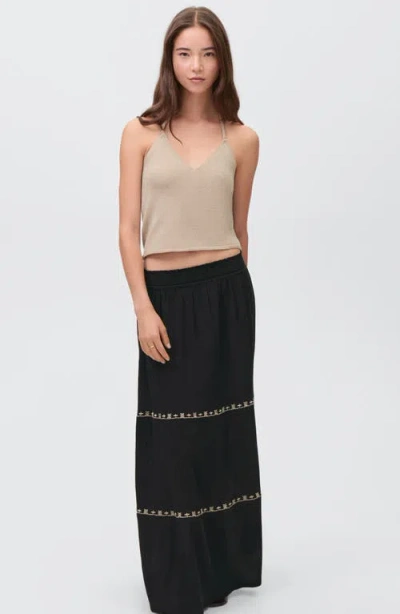 Mango Teen Knit Halter Top In Neutral