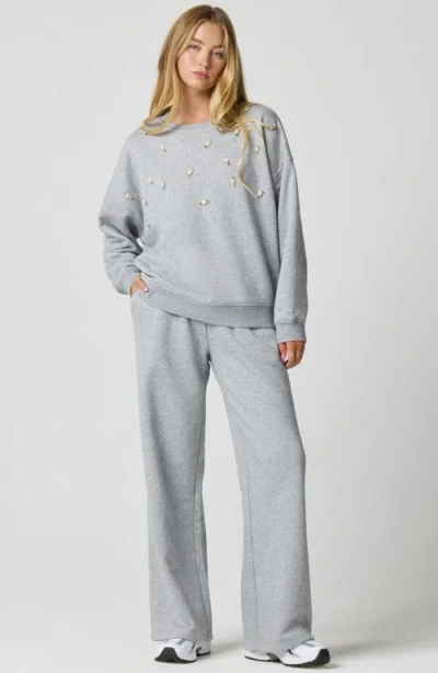 Florence By Mills Rosette Oversize Pullover In Gray