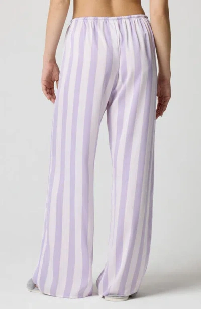 Florence By Mills Drawstring Waist Satin Pajama Pants In Purple