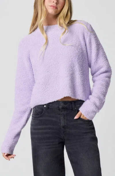 Florence By Mills Crop Crewneck Sweater In Purple